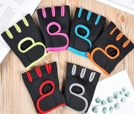 A group of Workout Gloves on a table.