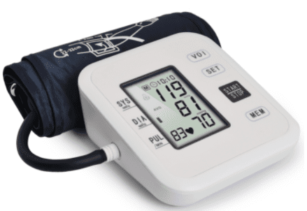 A OEM Digital Blood Pressure Machine on a white background.