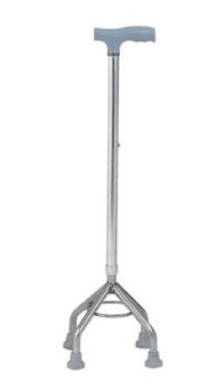An aluminum four-legged crutch