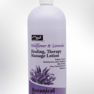 A bottle of Mango healing therapy massage lotion.