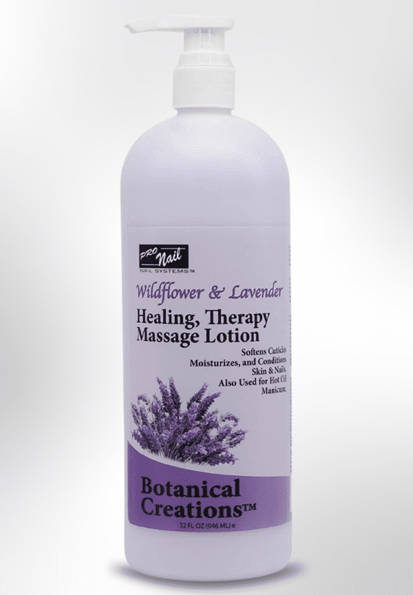 A bottle of Mango healing therapy massage lotion.