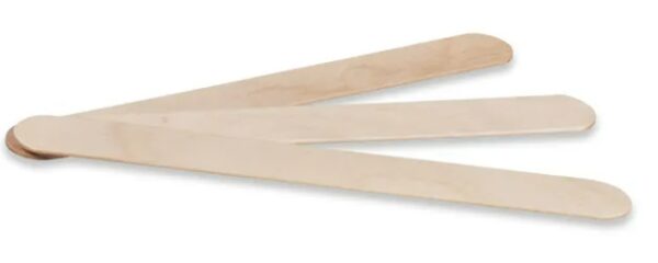 Three Dynarex #4312 Boxes of Tongue Depressors Wood, Non-sterile 6" (Quantity per box: 500) on a white background.