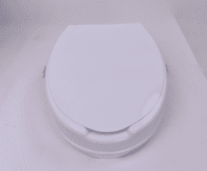 A bathroom commode safety toilet seat raiser lid
