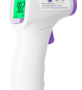 A digital thermometer on a white background.