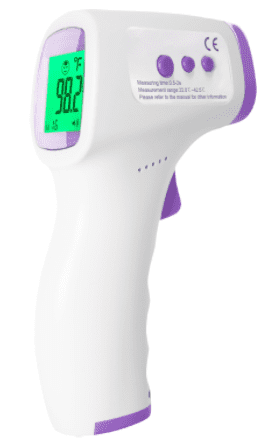 A digital thermometer on a white background.