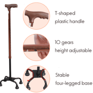 4 Leg Crutch in Brown on the display of the website