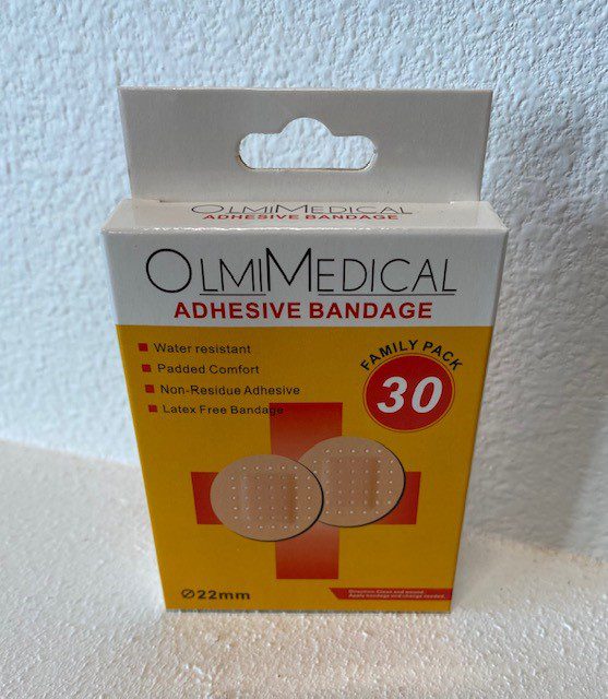 Round Band Aids on white background