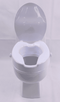 A safety toilet seat raiser with an open lid