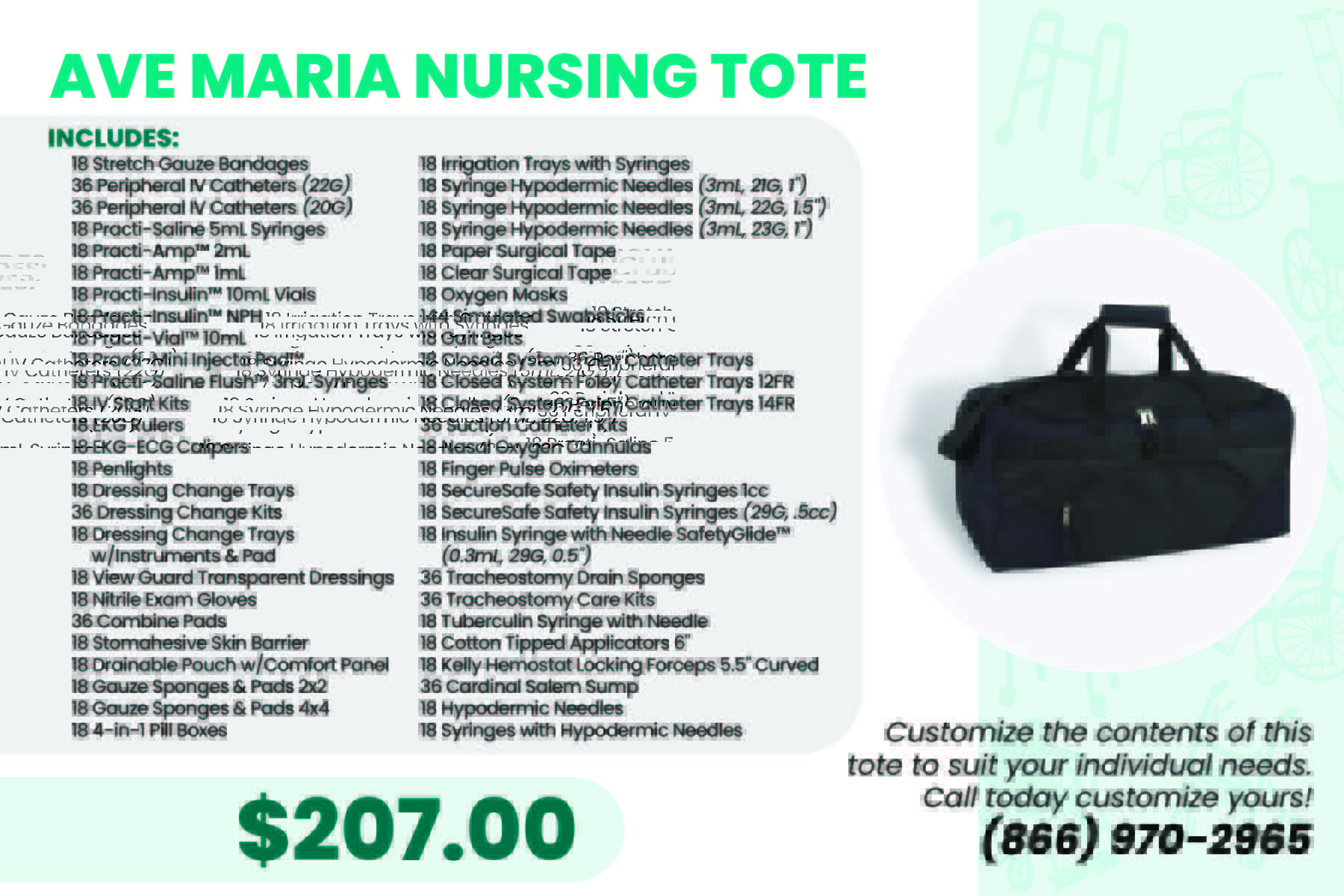 A flyer for the Ave Maria University Nursing Tote.