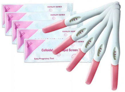 Pregnancy Test kits on the display of the website