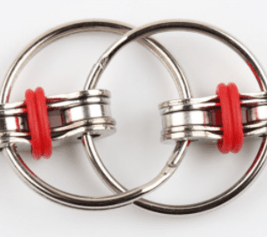 A close up of a Bike Chain Fidget Toy.