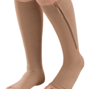 Brown compression socks without toes