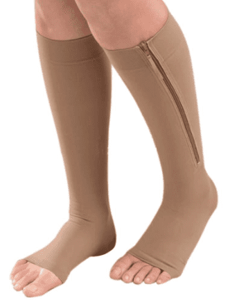 Brown compression socks without toes