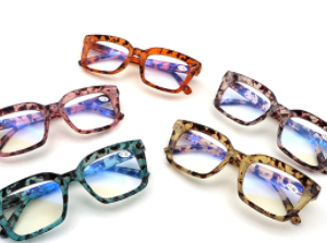 A group of colorful reading glasses.