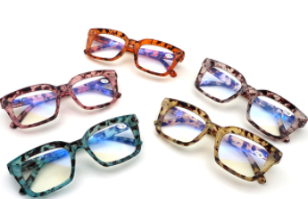 A group of colorful reading glasses.